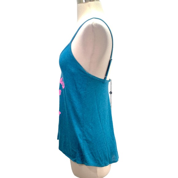 Wildfox Nobody Owns The Beach Teal Blue Paradise Cami Tank Swim Cover Top Small - Picture 3 of 13
